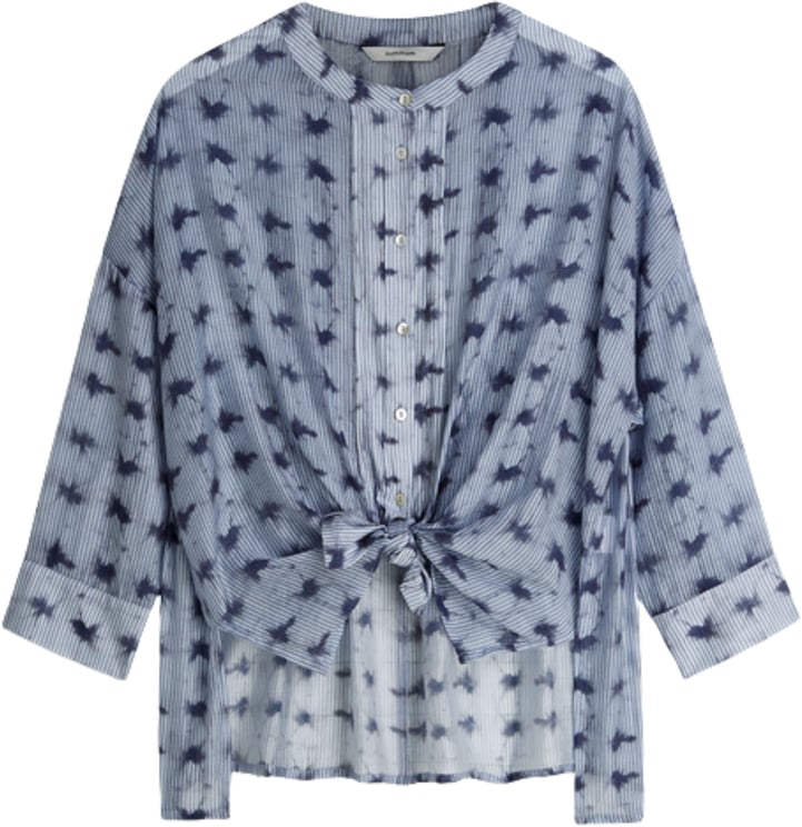Summum Summum Blouse Tie Dye Stripe  Donkerblauw 2s3463-12368