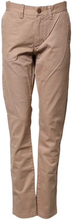 SUN68 Sun68 Beige Cotton Mid Waist Straight Men Chino Trouser Pants