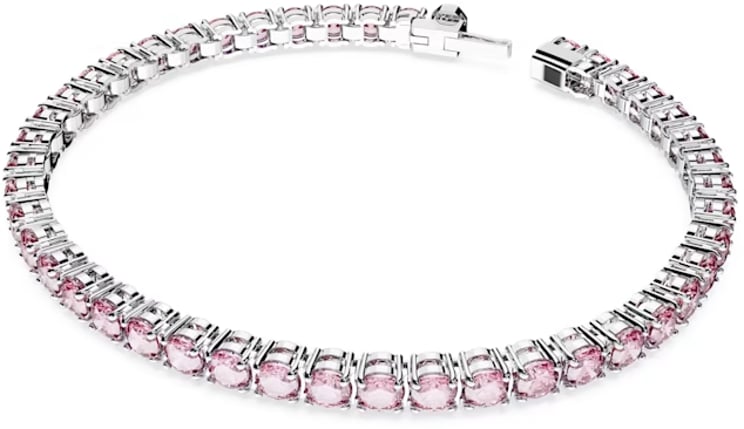 Swarovski Swarovski Armband 5648930 Matrix Zilverkleurig Tennis de Lux met Roze Stenen