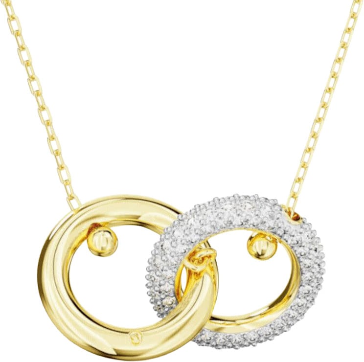 Swarovski Swarovski 5668820 Collier In elkaar grijpende lus, Wit, Goudkleurige toplaag