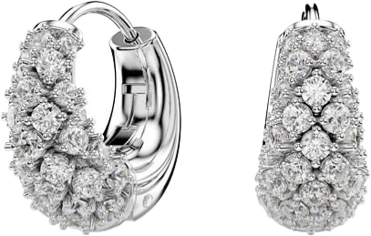 Swarovski Swarovski Oorbellen 5732282 Sublima Zilverkleurig met Witte Swarovski Stenen