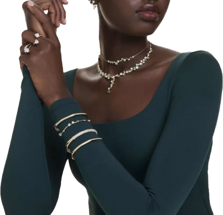 Swarovski Swarovski Oorbellen 5733398 Matrix Goudkleurige Plating Ronde Slijpvorm