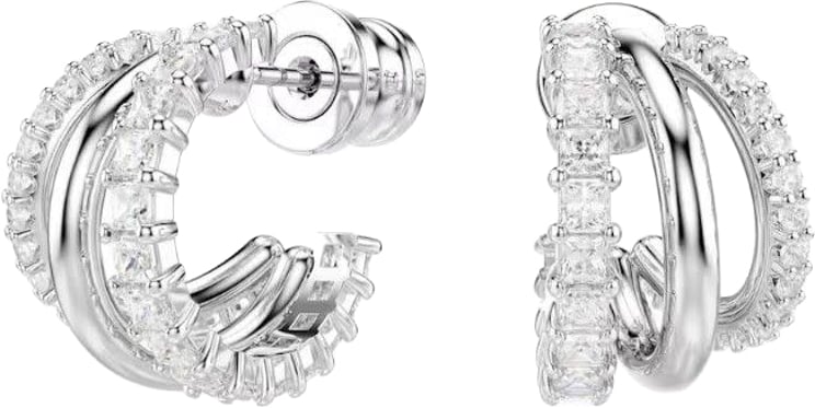 Swarovski Swarovski Oorbellen 5737110 Hyperbola Zilverkleurige Plating met Kristallen