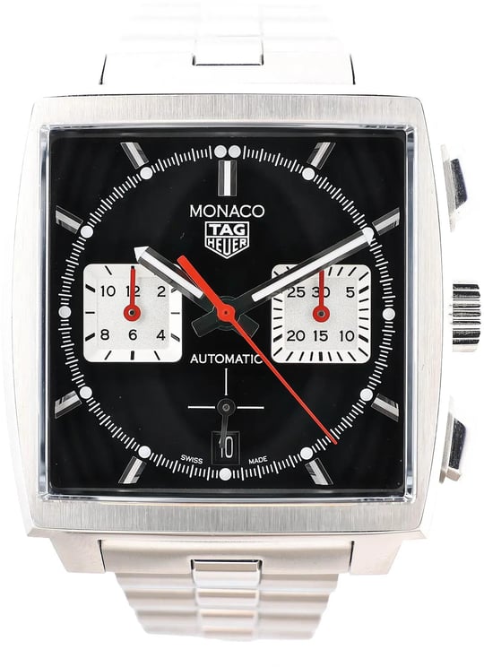 Tag Heuer TAG Heuer Monaco Calibre Heuer 02 CBL2113.BA0644 WZS4878 SS AT Black Dial Watch