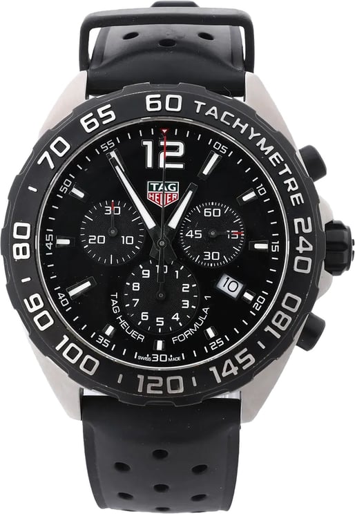 Tag Heuer TAG Heuer Formula 1 CAZ1010 RTZ0821 SS x Rubber QZ Watch with Black Dial