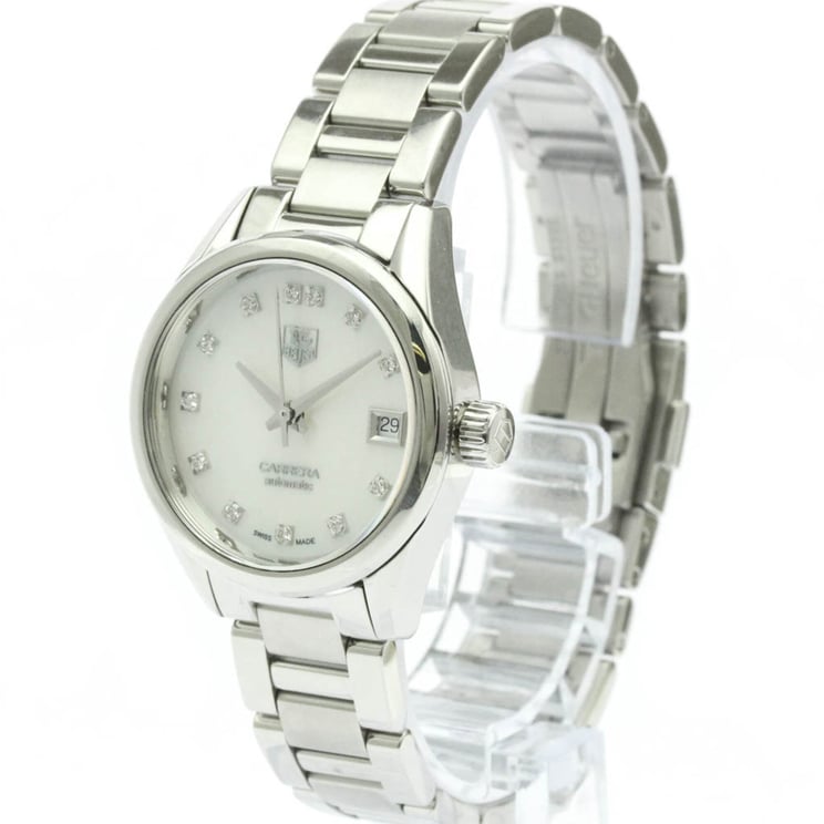 Tag Heuer Tag Heuer Carrera Calibre 9 Automatic Stainless Steel with Mother of Pearl and Diamond Markers 28