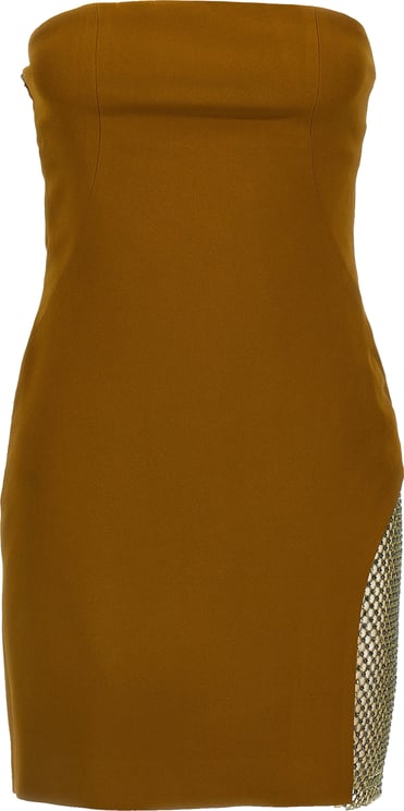 The Attico The Attico Bicolor Marabou Short Dress