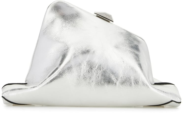 The Attico The Attico Silver leather small Day Off clutch