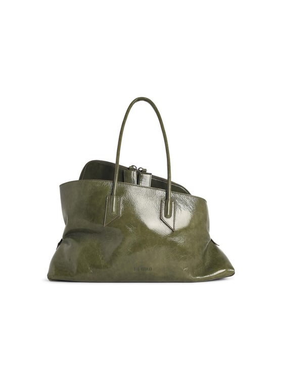 The Attico Medium 'La Passeggiata' Green Leather Bag