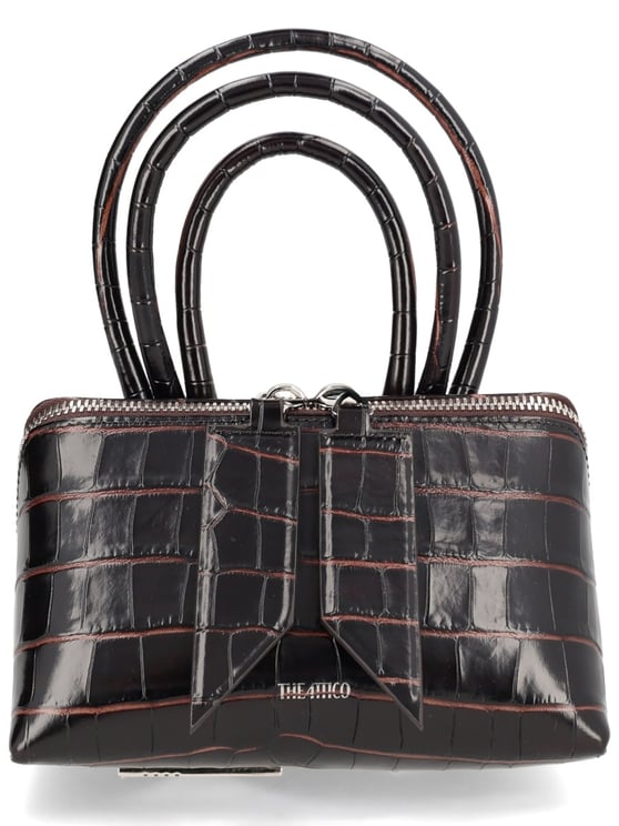 The Attico Mini Friday Crocodile Embossed Shoulder Bag
