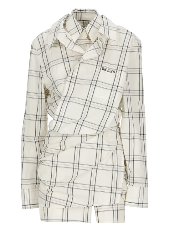 The Attico Structured Shirt-Style Dress with Asymmetrical Hem