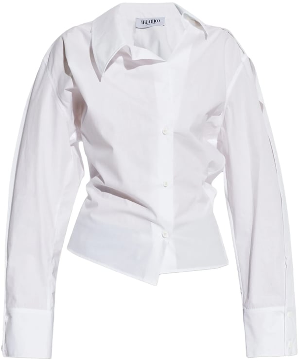 The Attico White Structured Fit Plain Shirt