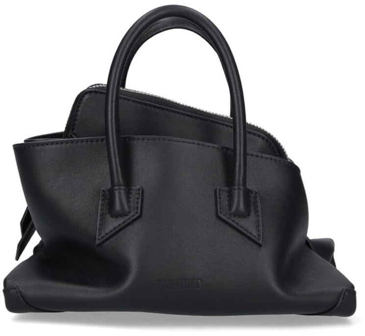 The Attico Black La Passeggiata Asymmetrical Leather Bag