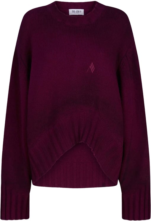 The Attico Gespoten wollen kasjmier ronde hals bordeauxrood