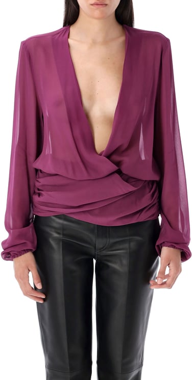 The Attico Blouse Plum