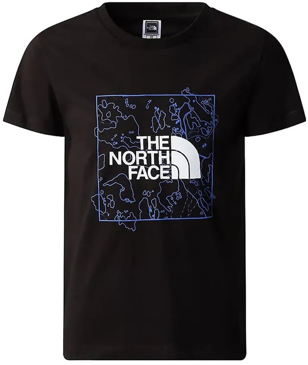 The North Face y new s/s graphic tee blue moss/lemon yellow
