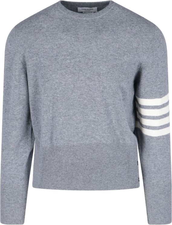 Thom Browne "Loopback 4-Bar" Sweater – Light Grey