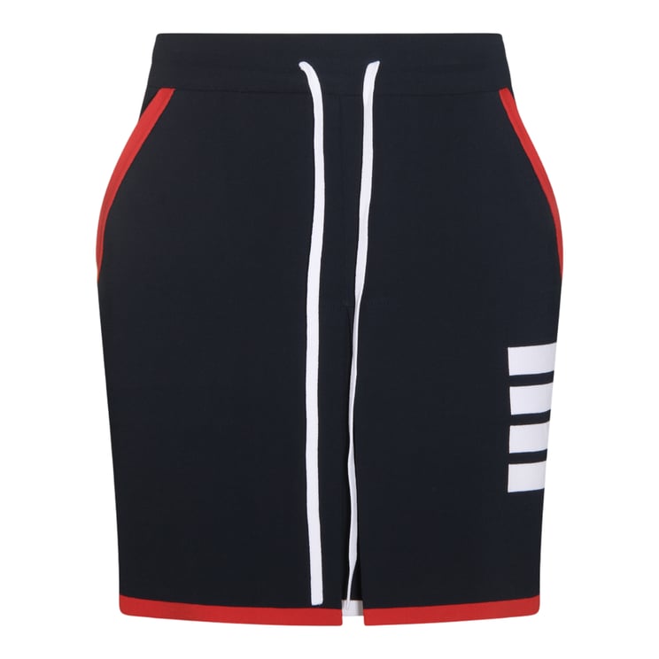 Thom Browne Sporty Black Skirt with Red Trim