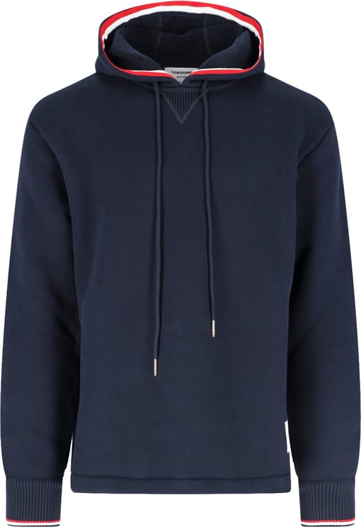 Thom Browne Navy RWB Striped Hoodie