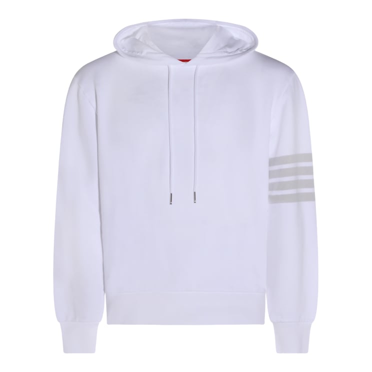 Thom Browne Classic Minimalist White Sweater with Soft Texture