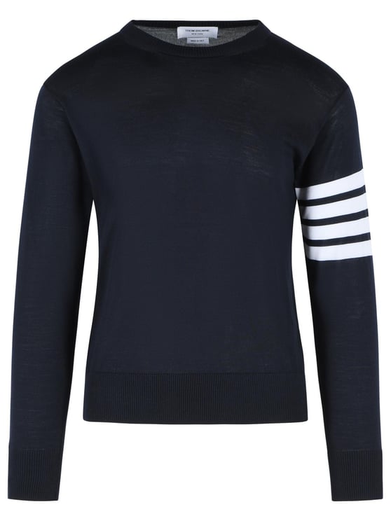 Thom Browne 'Classic 4 Bar' Sweater In Navy Merino Wool