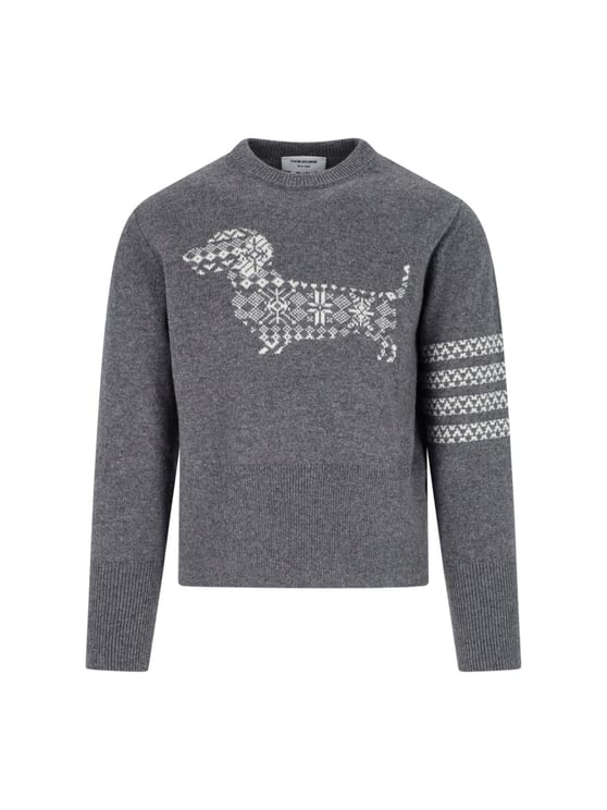 Thom Browne Hector Grey Wool Sweater