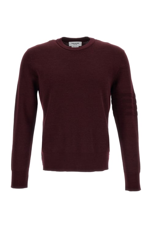 Thom Browne Dark Red 4-Bar Wool-Blend Sweater