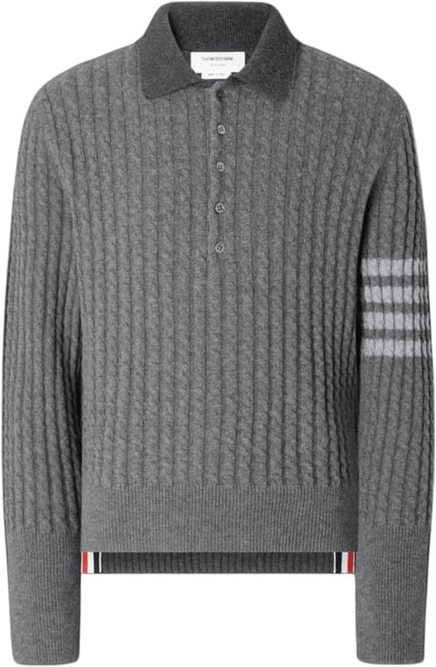 Thom Browne 2-IN-1 BABY CABLE MERINO WOOL 4 BAR POLO SHIRT