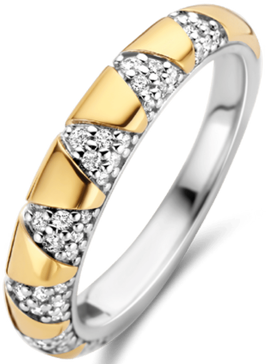 Ti Sento Ti Sento Ring 12216ZY/54  Zilver Bi-color met Zirkonia Maat 54