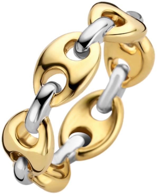 Ti Sento Ti Sento Ring 12256SY/54 zilver schakel ring bicolor goldplated