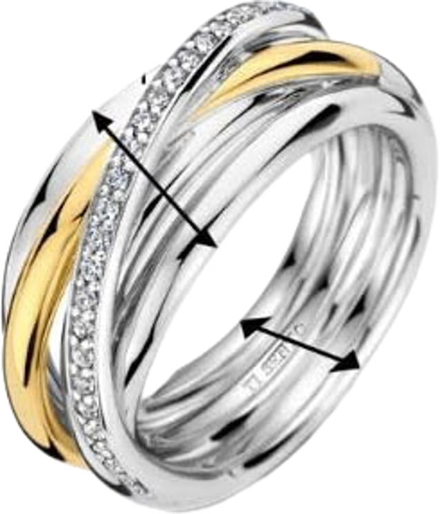 Ti Sento Ti Sento Ring 12318ZY/56 Zilver Bi-color met Zirkonia's Maat 56
