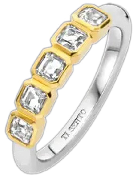 Ti Sento Ti Sento Ring 12327ZY/56 Zilver Bi-color met Zirkonia Maat 56