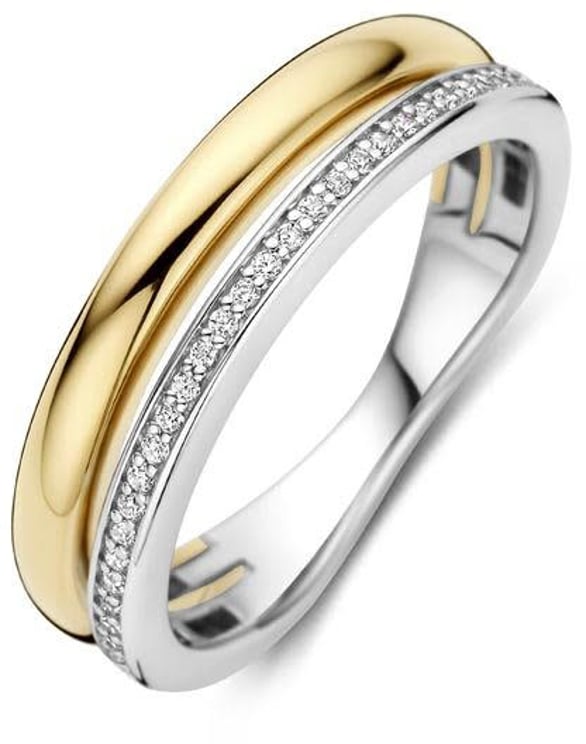 Ti Sento Ti Sento Ring 12392ZY/54 Zilver met Geelgouden Plating met Zirkonia maat 54