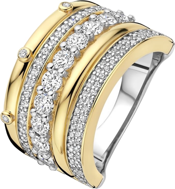 Ti Sento Ti Sento Ring 12396ZY/54 Zilver Bi-color met Zirkonia Maat 54