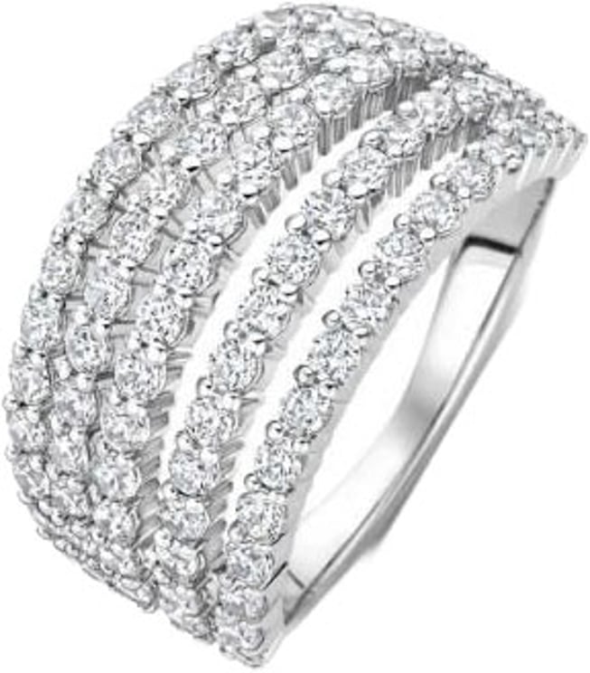 Ti Sento Ti Sento Ring 12425ZI/56 Zilver met 5 Banen Zirkonia Maat 56