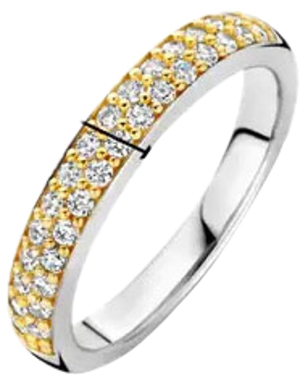 Ti Sento Ti Sento Ring 1414ZY/54 Zilver Bi-color met rij Zirkonia's Maat 54