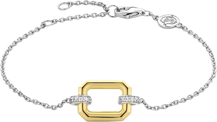 Ti Sento Ti Sento Armband 23021ZY zilver met vergulde schakel