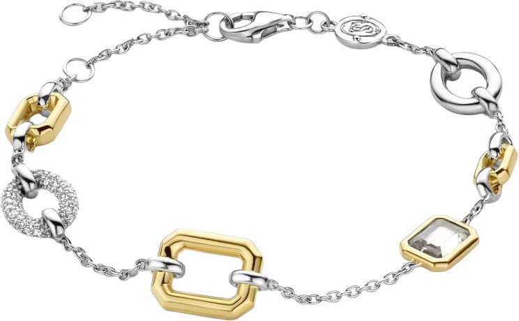 Ti Sento Ti Sento Armband 23022ZY zilver bi-color met bedels en gezette zirkonia's