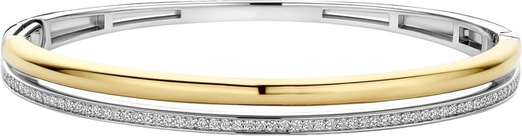 Ti Sento Ti Sento Armband 23086ZY/L Zilver met Geelgouden Plating met Zirkonia Bangle 60mm