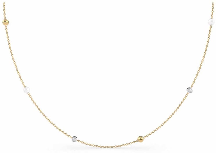 Ti Sento Ti Sento Collier 34097ZY/42 Zilver 14k Gold Plated met Parels en Zirkonia 42cm