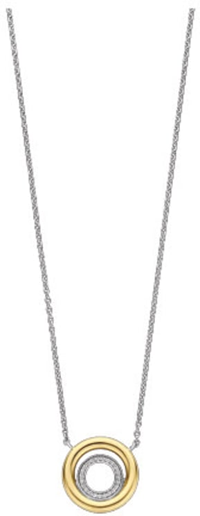 Ti Sento Ti Sento Collier 34105ZY/42 Zilver met Geelgouden Plating Hanger met Zirkonia 42cm