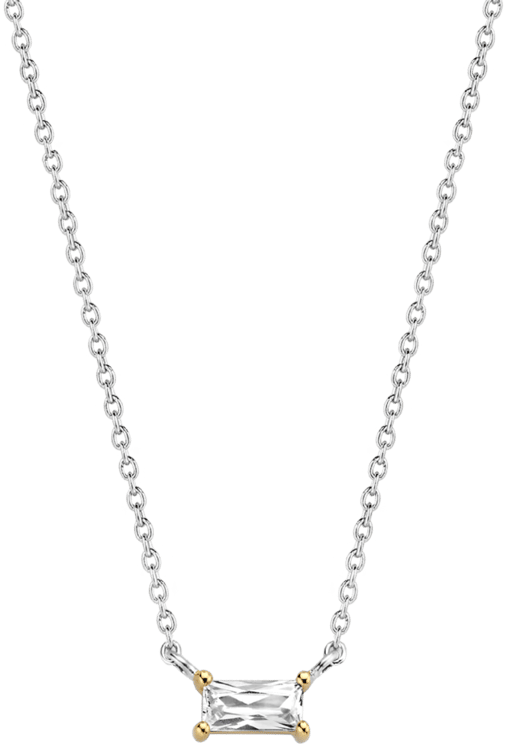 Ti Sento Ti Sento collier 3977ZY/42 zilver met baquet geslepen zirconia in vergulde zetting