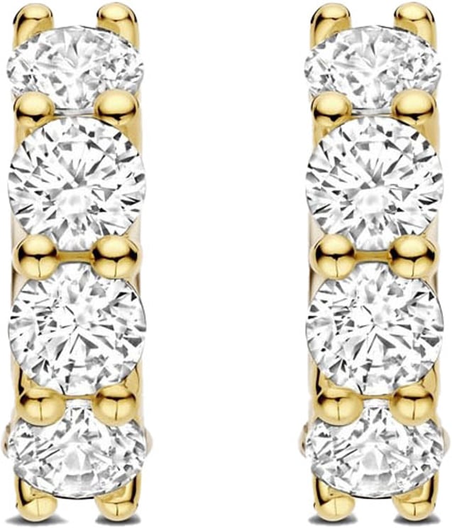 Ti Sento Ti Sento Oorbellen 78023ZY Zilver met 14k Geelgouden Plating met Zirkonia
