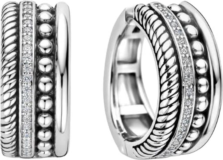 Ti Sento Ti Sento Oorbellen 78059ZI Zilver met Zirkonia 8,5mm x 19mm