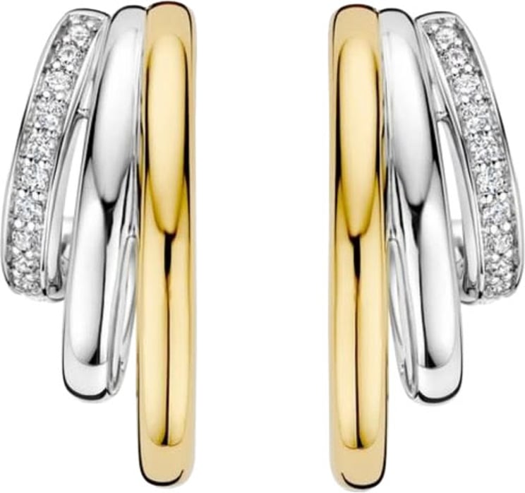 Ti Sento Ti Sento Oorbellen 78068ZY Zilver met 14k Geelgouden Plating