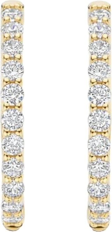 Ti Sento Ti Sento Oorbellen 78077ZY Zilver met Geelgouden Plating met Zirkonia 21.5mm
