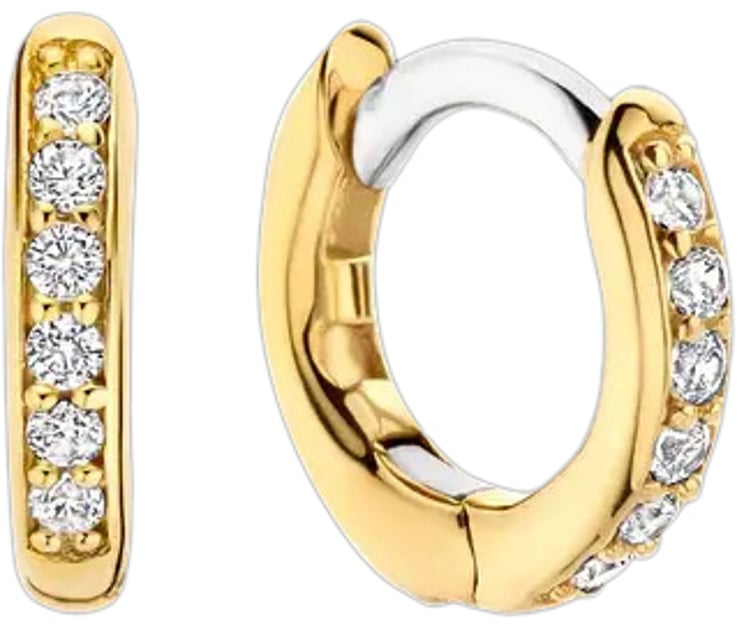 Ti Sento Ti Sento Oorbellen 7811ZY Zilver met Goude Plating en Zirkonia 12mm