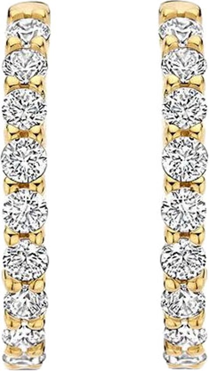 Ti Sento Ti Sento Oorbellen 7958ZY Zilver met Geelgouden Plating met Zirkonia