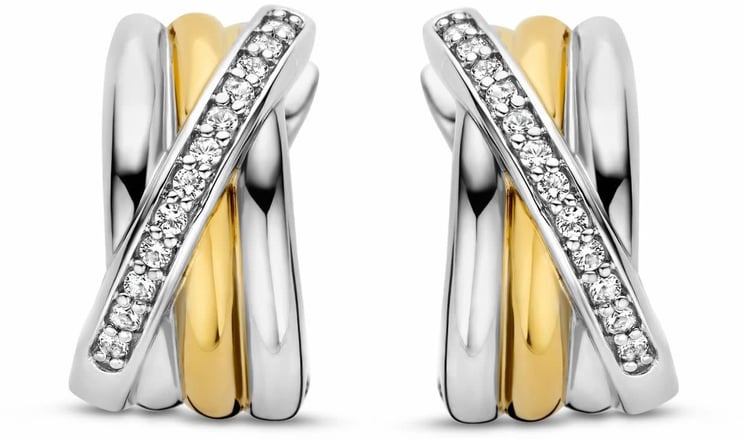 Ti Sento Ti Sento Oorbellen 7960ZY oorringen multi ringen verguld met zirkonia's