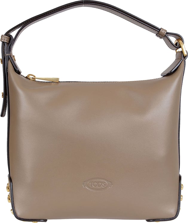 Tod's Calfskin Leather Bag with Adjustable Handle and Metallic Accents